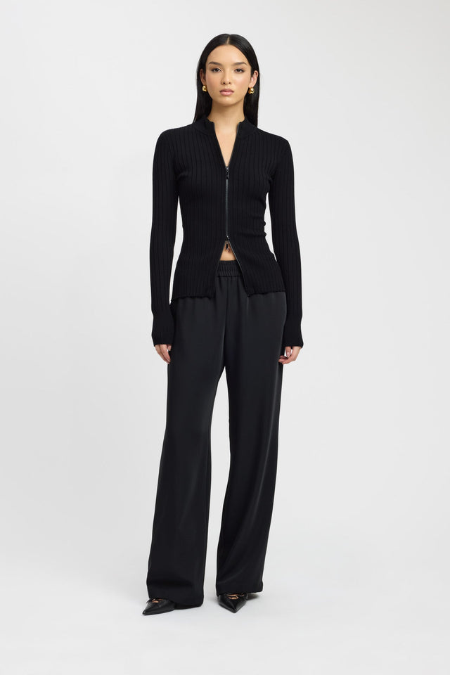 product River Zip Top Kookai Fitted Highneck Long sleeve Womens-Blouse