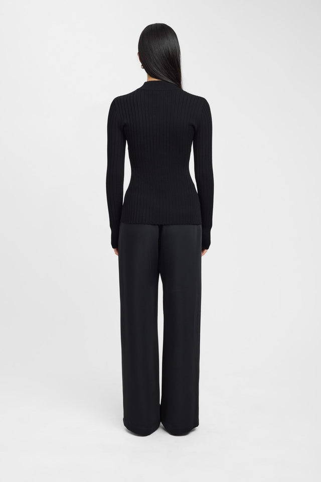 product River Zip Top Kookai Fitted Highneck Long sleeve Womens-Blouse