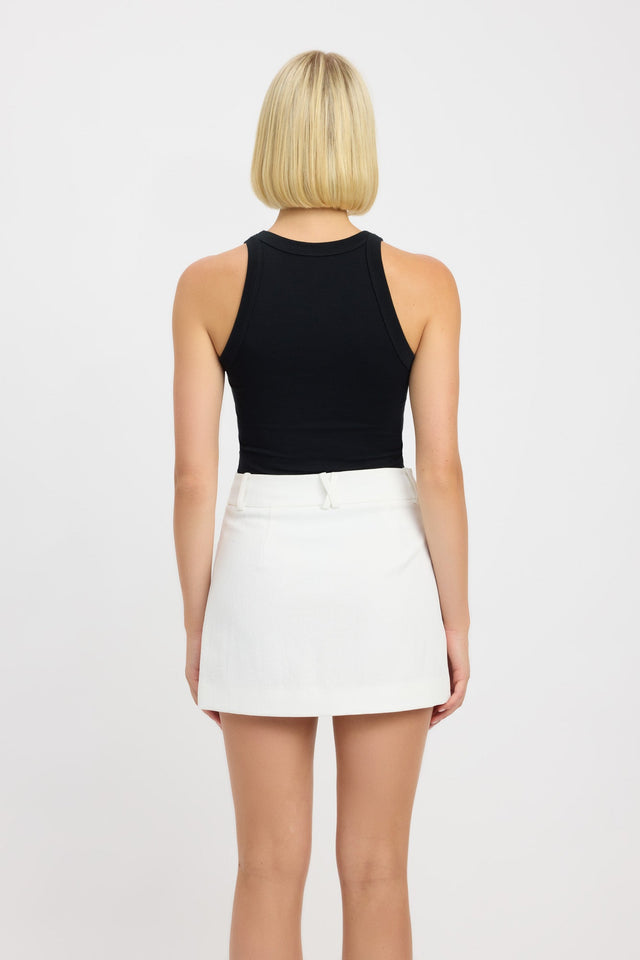 back Brianna Tank Kookai Fitted Thick strap Round black womens-singlets