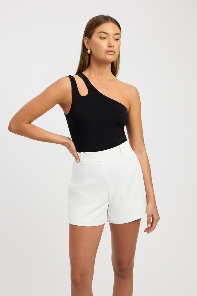 front Valery Tank Kookai Fitted Asymmetry Sleeveless Womens-Blouse