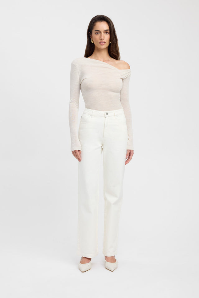 product Whistler Wool Top Kookai Fitted Asymmetry Long sleeve Womens-Blouse
