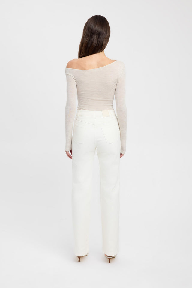 product Whistler Wool Top Kookai Fitted Asymmetry Long sleeve Womens-Blouse