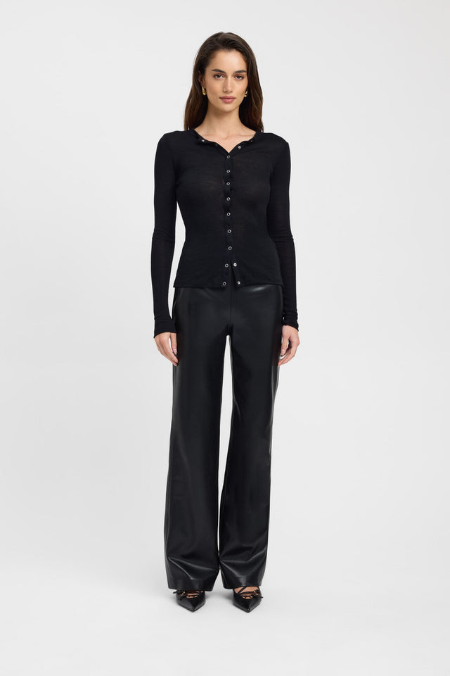 product Meribel Wool Cardigan Kookai Full sleeve Fitted black womens-cardigans