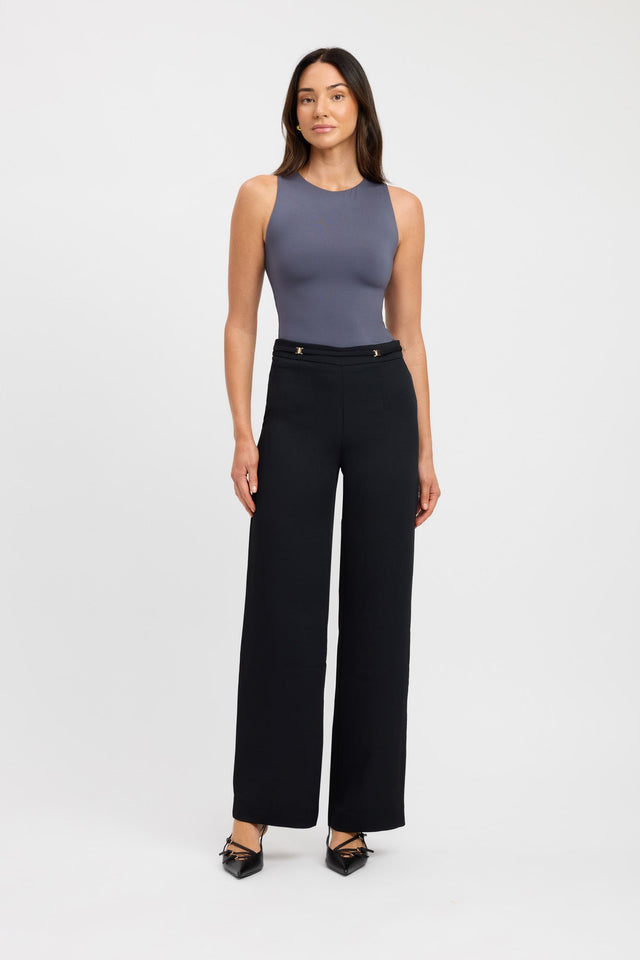 side Luca Top Kookai Fitted Round dark grey womens-singlets