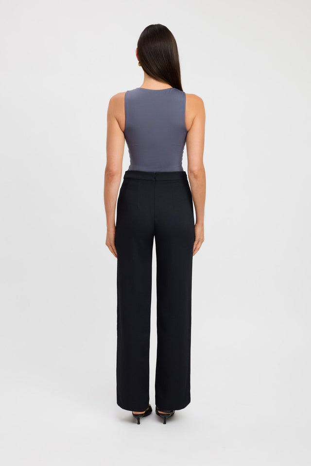 back Luca Top Kookai Fitted Round dark grey womens-singlets