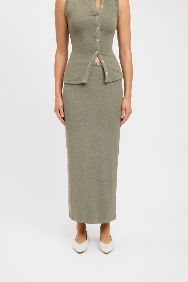 product Carter Maxi Skirt Kookai Straight Maxi olive womens-skirts 