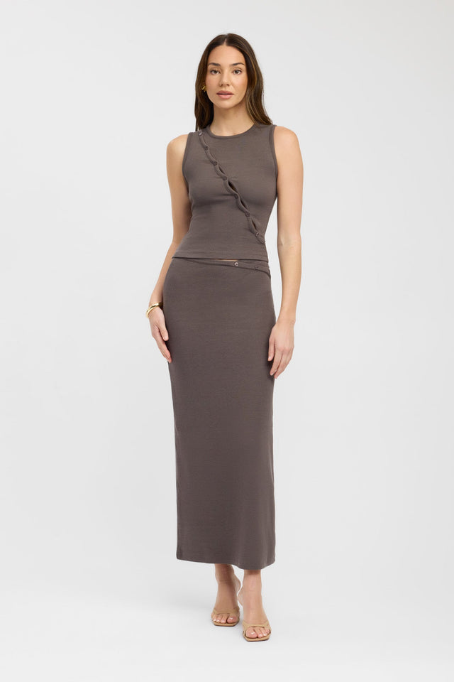 product Carter Maxi Skirt Kookai Straight Maxi brown womens-skirts 