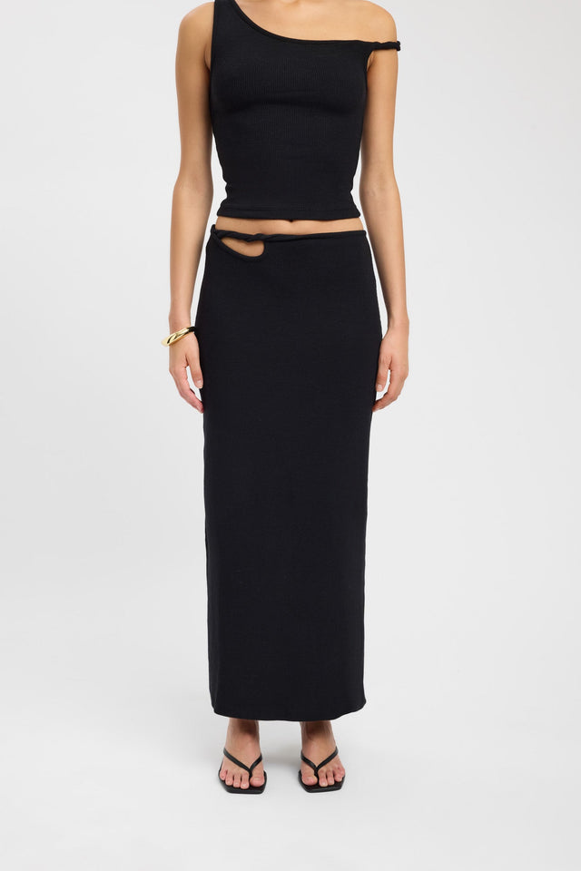 back Finn Skirt Kookai Straight Maxi black womens-skirts 