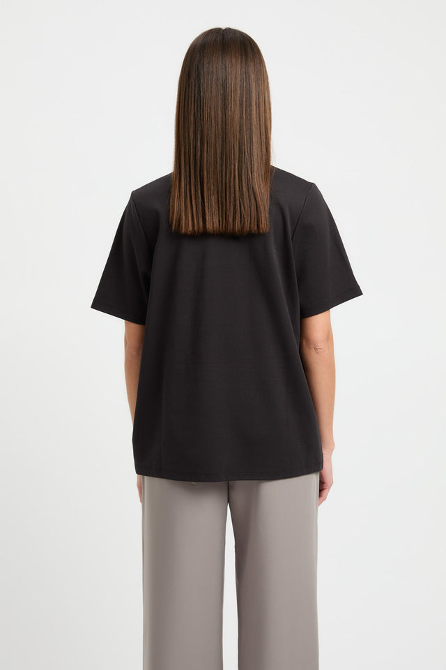 back Juno Tee Kookai High-neck Oversized black womens-tees 