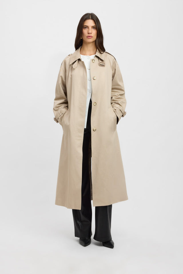 product Silas Trench Kookai Long sleeve Trench-coat Full length beige womens-coats-and-jackets 