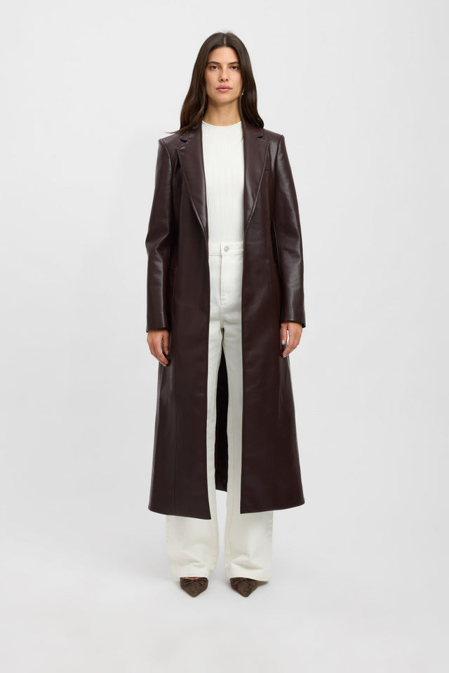 product Phoenix Trench Kookai Long sleeve Trench-coat Full length brown womens-coats-and-jackets 