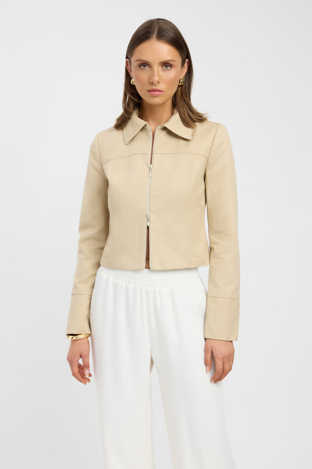 product Willa Jacket Kookai Long sleeve Regular beige womens-coats-and-jackets 