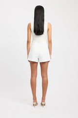 Wafer Shorts Kookai High-rise Fitted white womens-shorts 