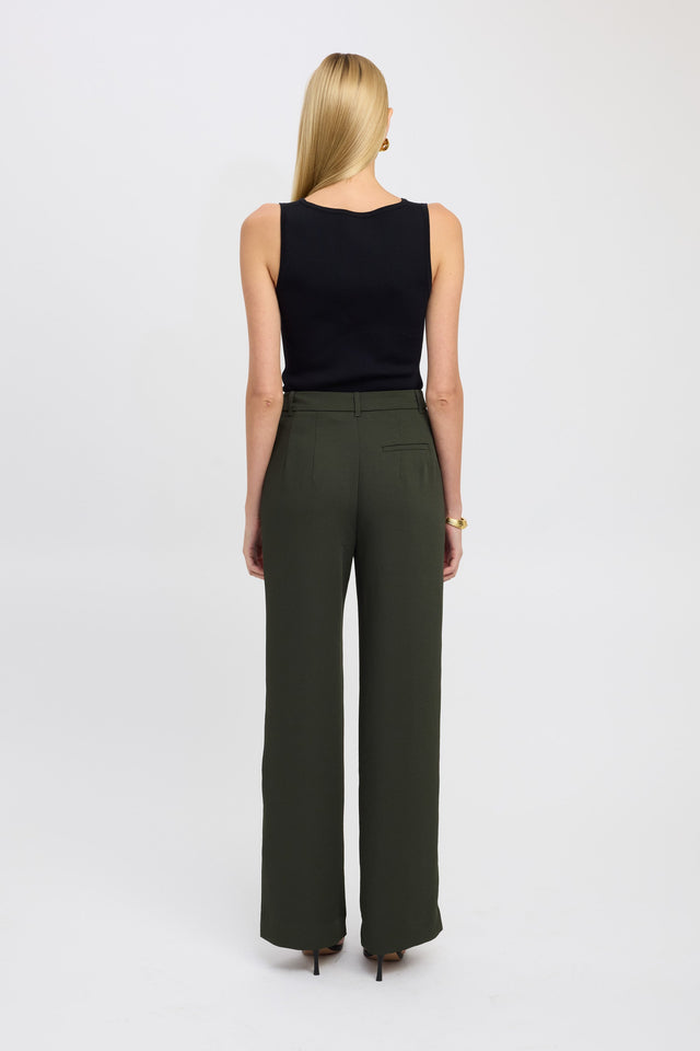 product Oyster Tailored Pant Kookai Wide-leg High-rise olive womens-regular-pants 