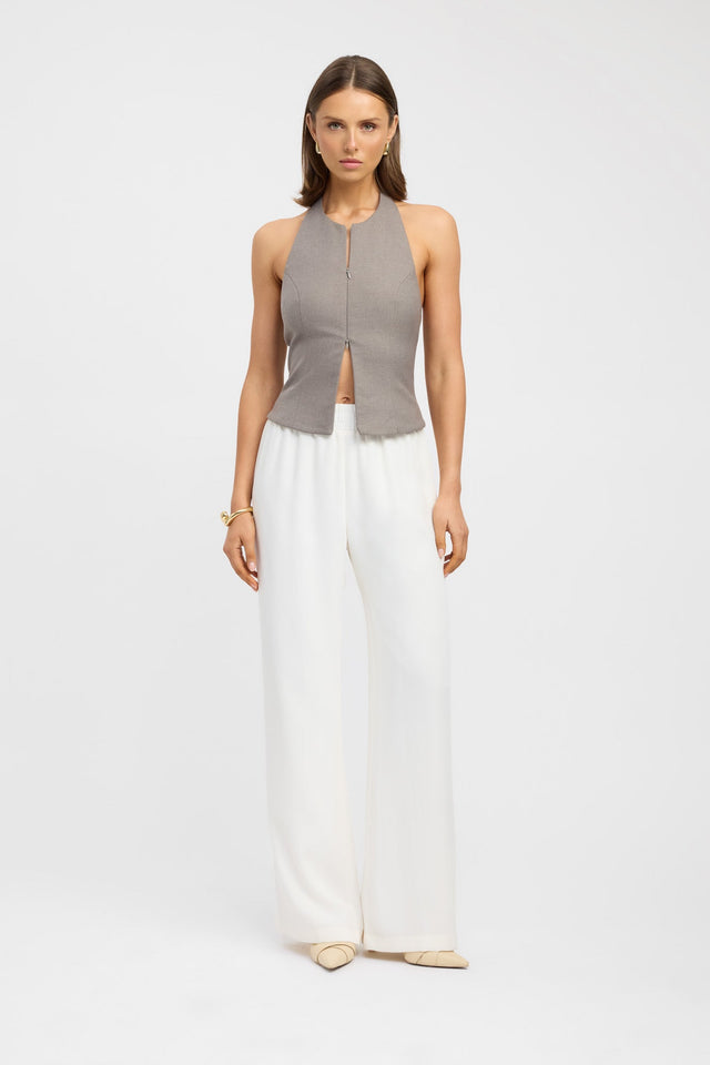 product Raine Zip Front Top Kookai Fitted Roundneck Sleeveless Womens-Blouse 