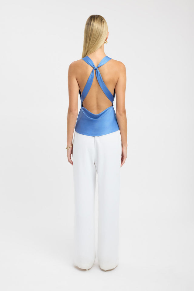 back Palermo Cowl Top Kookai Fitted Cowlneck Sleeveless Womens-Blouse 