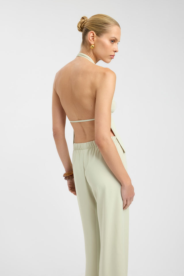 back Maria Backless Top Kookai Fitted Plungeneck Sleeveless Womens-Blouse 