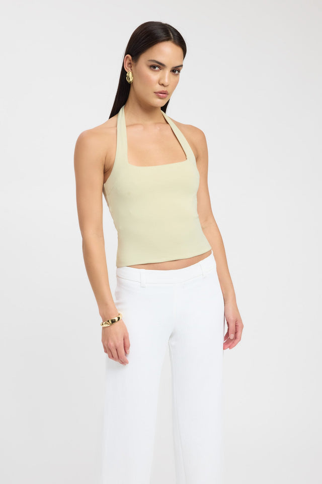 front Nolan Top Kookai Fitted Squareneck Sleeveless Womens-Blouse 