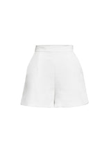 Wafer Shorts Kookai High-rise Fitted white womens-shorts 