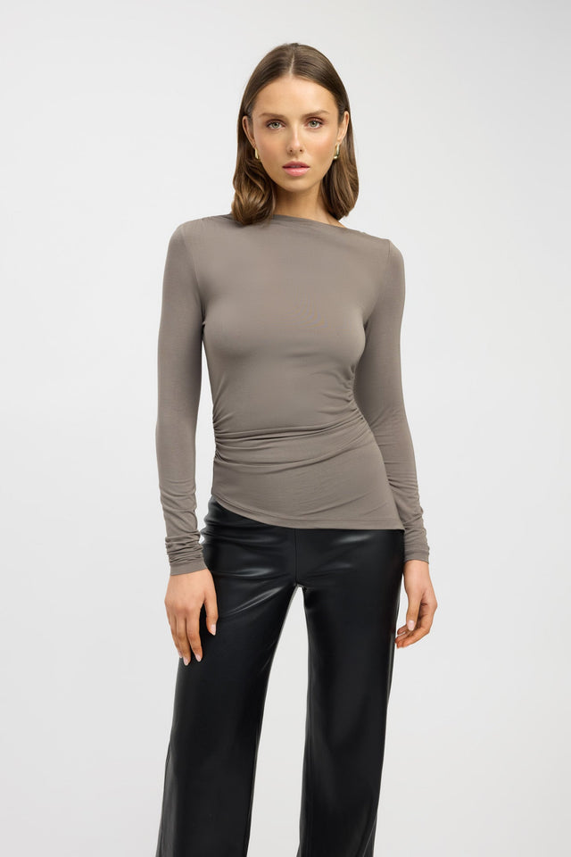 front Silene Asymmetric Top Kookai Fitted Asymmetry Long sleeve Womens-Blouse 