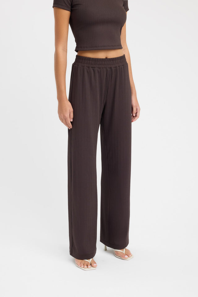 side Valley Pant Kookai Wide-leg High-rise brown womens-regular-pants 