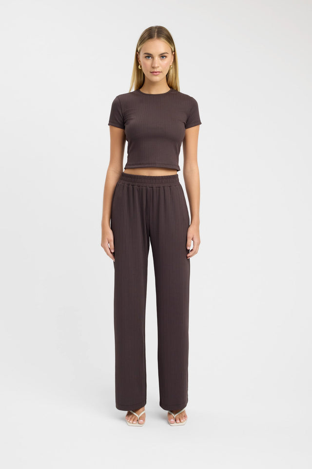 front Valley Pant Kookai Wide-leg High-rise brown womens-regular-pants 