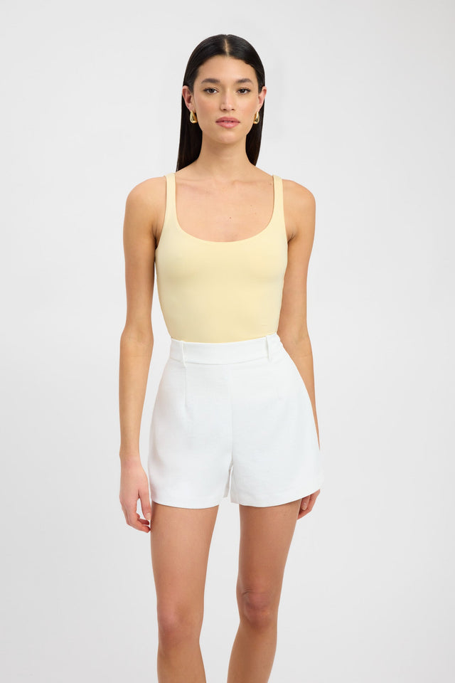 front Venice Tank Kookai Fitted Thick strap Square yellow womens-singlets 