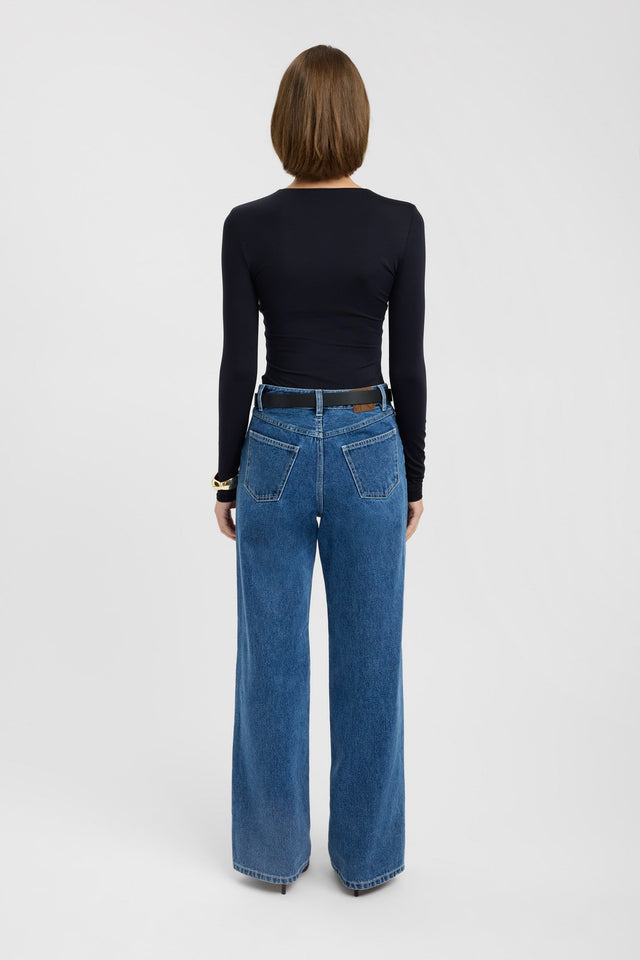 back Kai Straight Leg Jean Kookai High-rise Straight Dark black womens-jeans 