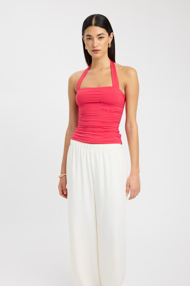 side Hailey Halter Top Kookai Fitted Squareneck Sleeveless Womens-Blouse 