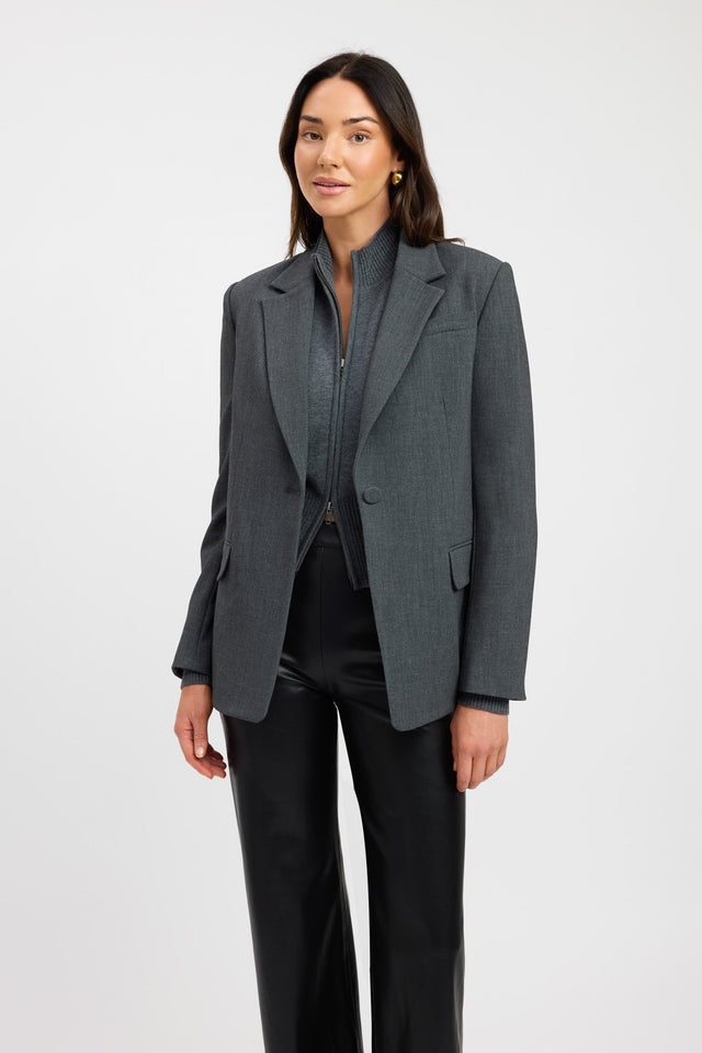 product Erika Blazer Kookai Long sleeve Blazer Regular dark grey womens-coats-and-jackets 