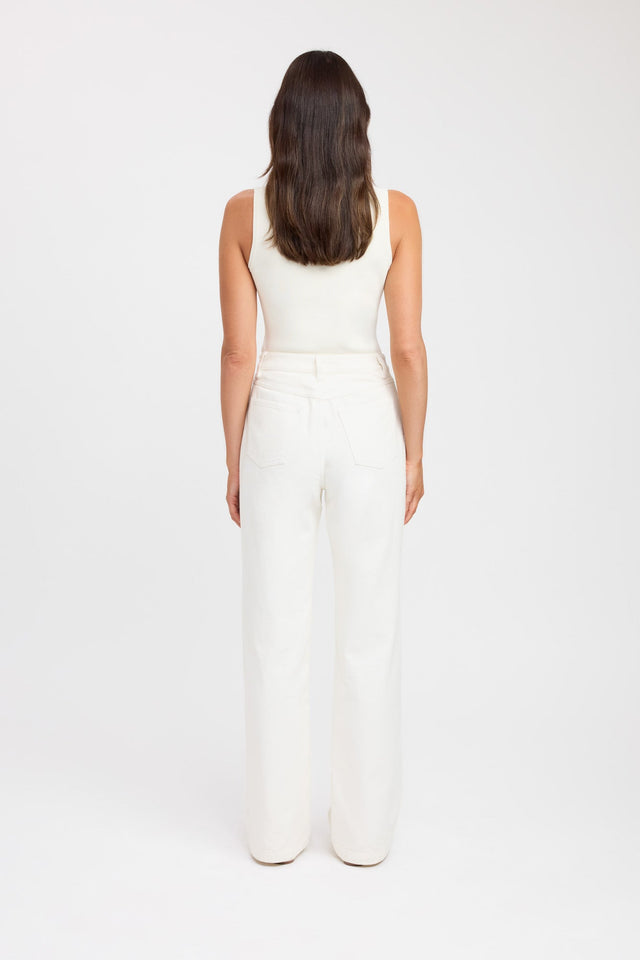 product Larsen Jean Kookai Wide-leg Mid-rise white womens-regular-pants 