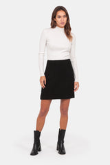 Falda negra en tweed