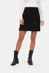 Falda negra en tweed